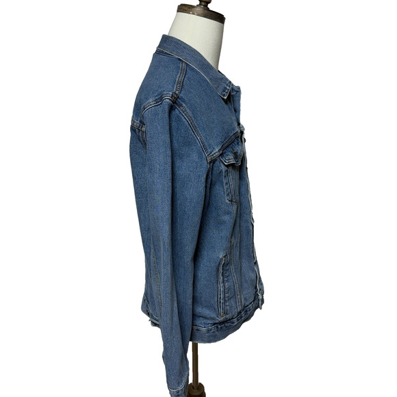 Levis Jacket Mens XL Blue Trucker Denim Jean Button Up Long Sleeve Workwear - Picture 7 of 9